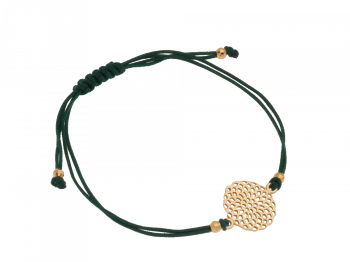 Bransoletka na sznureczku z rozetą