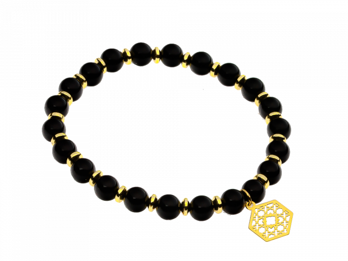 Bransoletka z agatów i hematytów