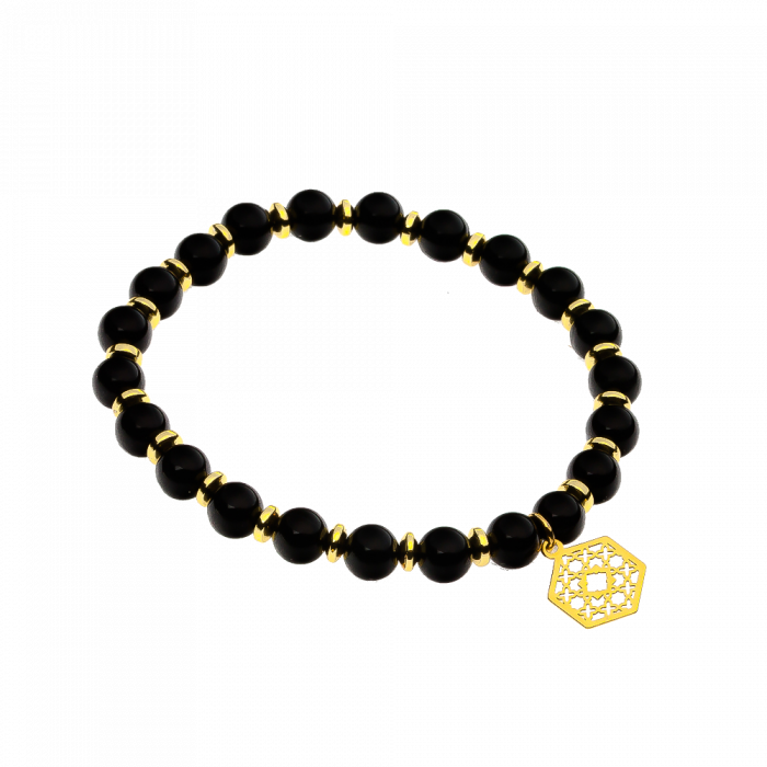 Bransoletka z agatów i hematytów