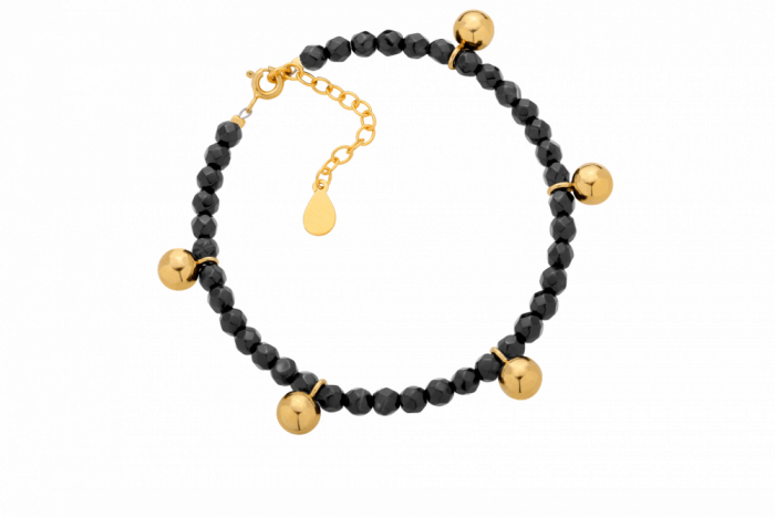 Bransoletka z czarnych agatów