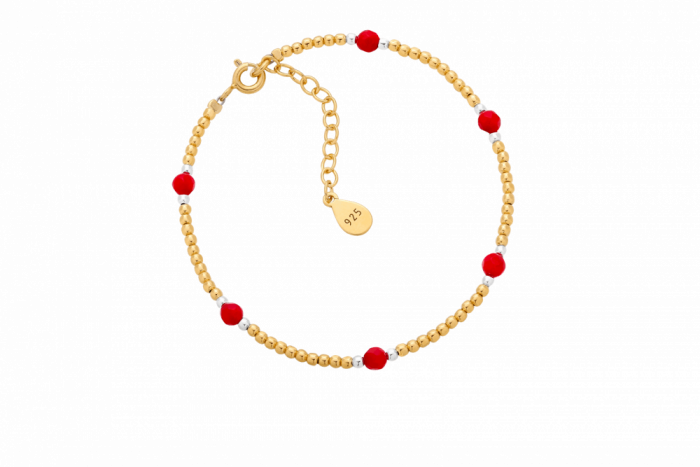 Bransoletka ze złoconych kuleczek