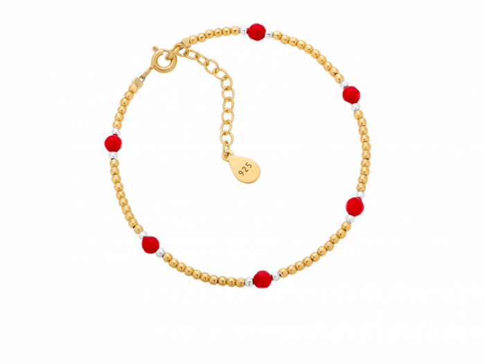 Bransoletka ze złoconych kuleczek