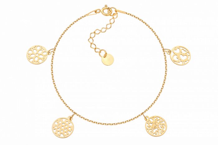 Bransoletka srebrna złocona