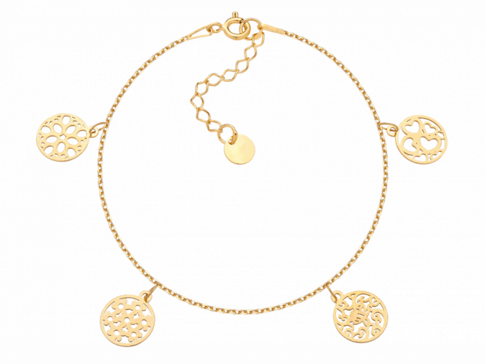 Bransoletka srebrna złocona