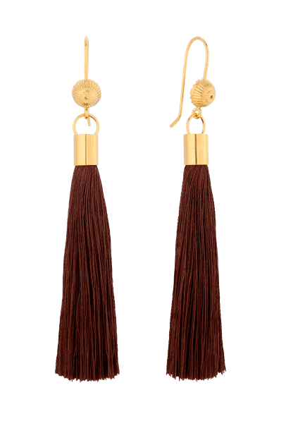 Kolczyki z brązowym chwostem