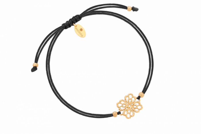 Bransoletka na sznurku z kwiatuszkiem