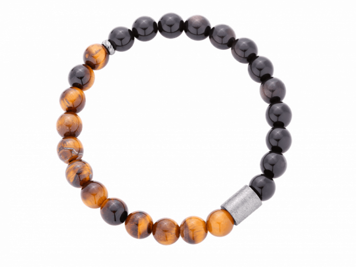 Bransoleta z obsydianu i tygrysiego oka